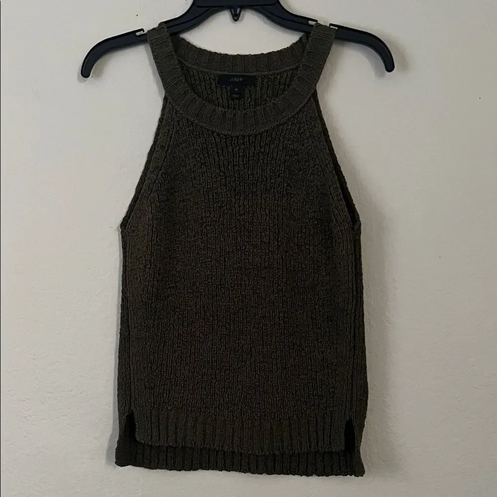 NWOT J. Crew Dark Green Knit tank in size XS